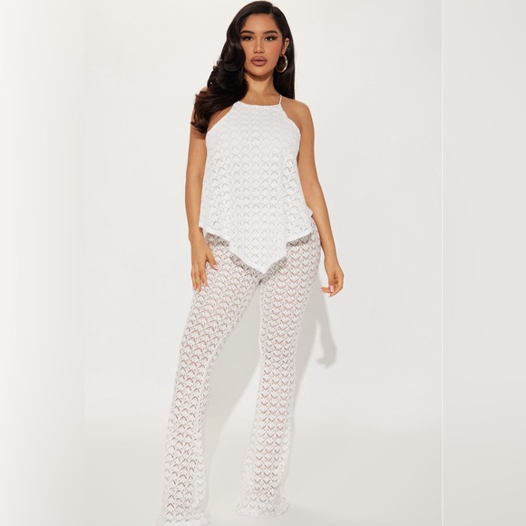 Nwt Fashion Nova White Lace Jumpsuit - Picture 1 of 6